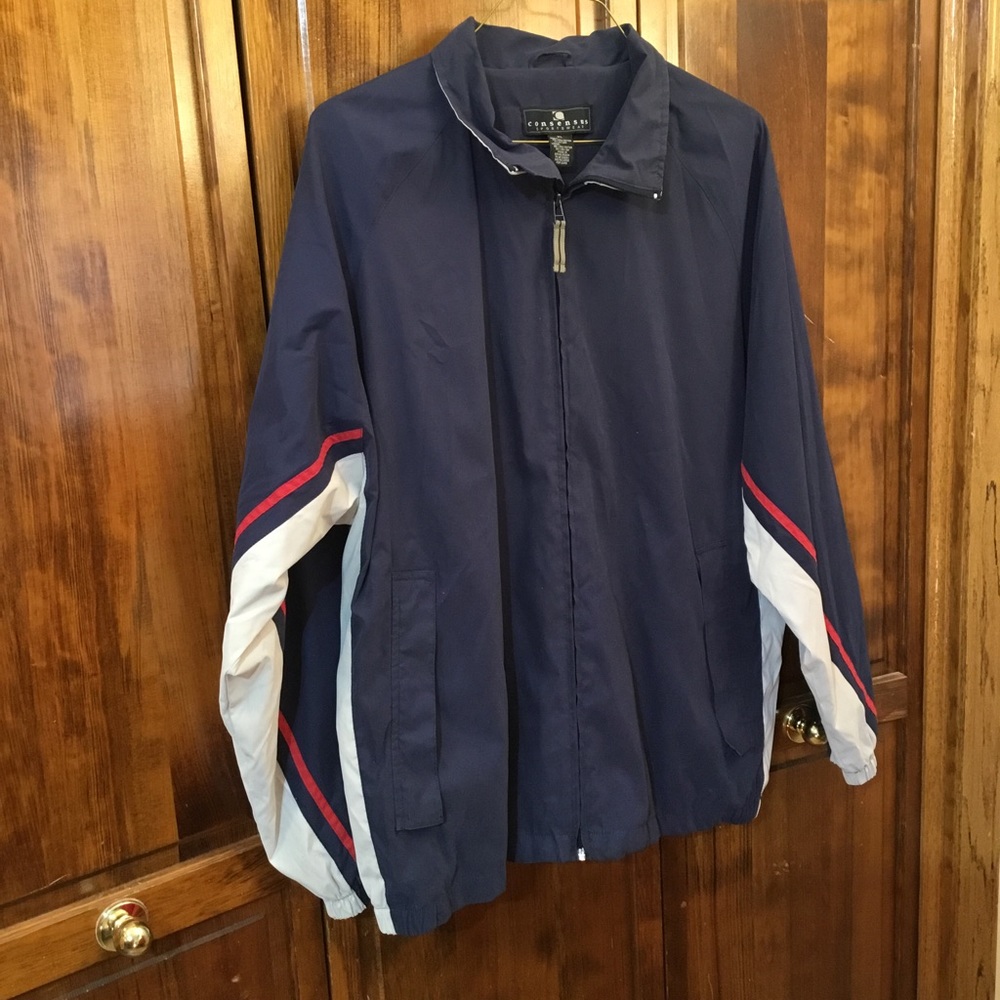 Consensus light man’s jacket, size XL, lined, flap closure pockets, zip front